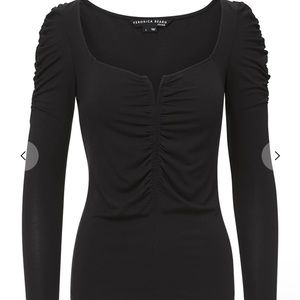 Like new Black Veronica Beard Priyanka Ruched Top size Large